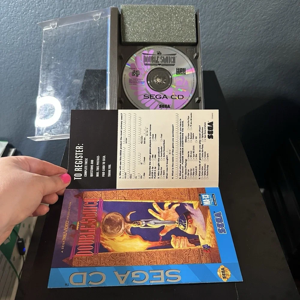 Double Switch (Sega CD, 1993) CIB Complete in Case w/ Manual & Foam Exc. Cond.